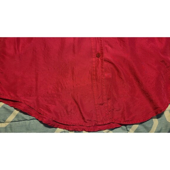 Diane Gilman Fuchsia Pink Silk Blouse Button up Medium - Picture 11 of 12